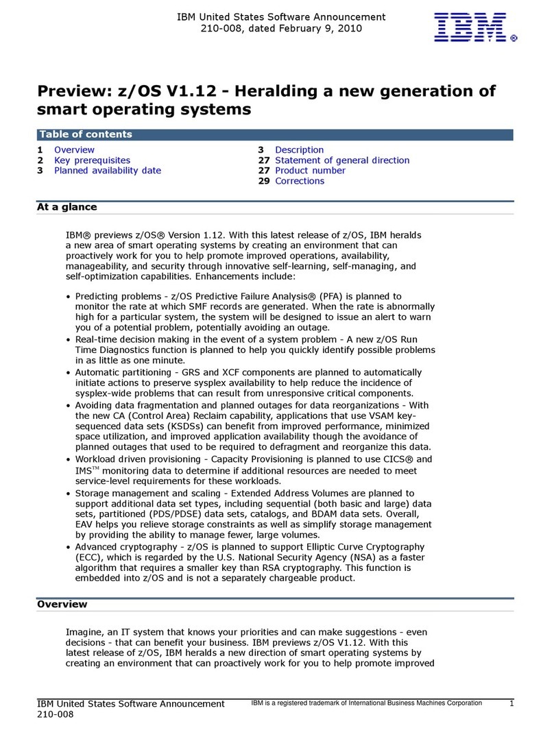 IBM ZOS V1.12 User manual