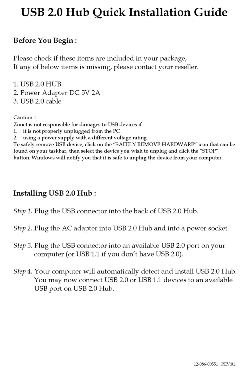 Zonet ZUH2207 Quick installation guide