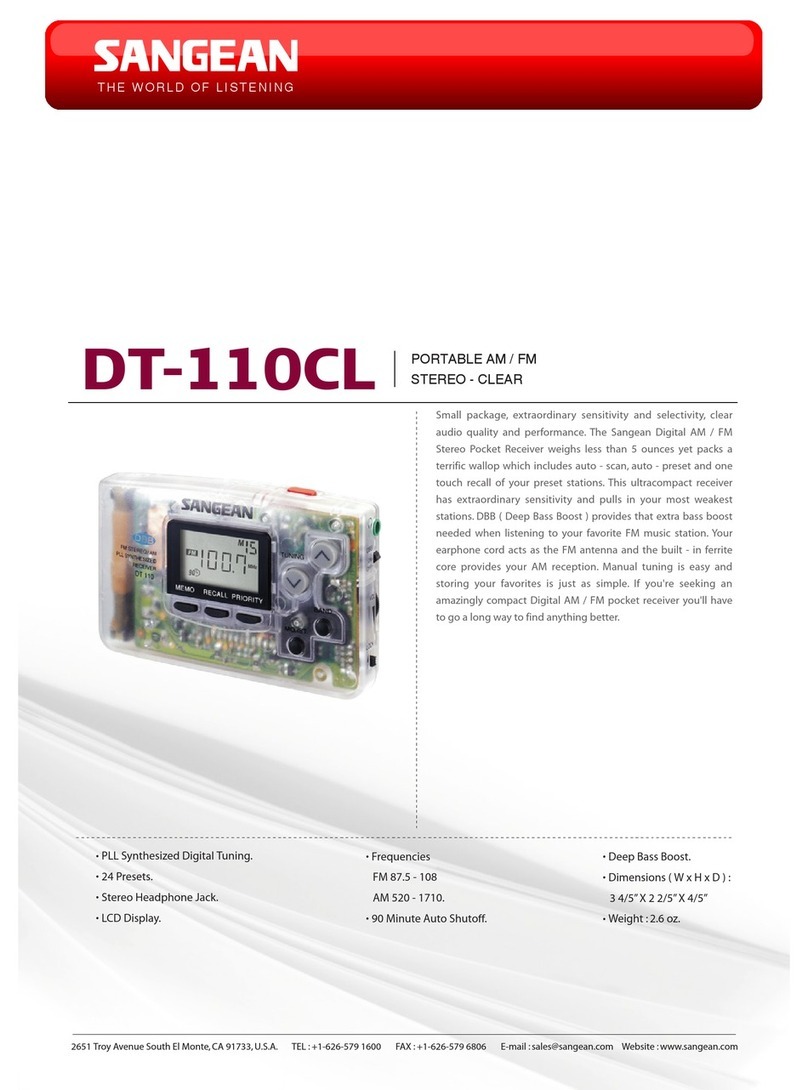 Sangean DT-110CL brochure