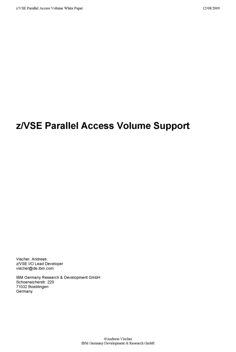 IBM ZVSE PARALLEL ACCESS User manual