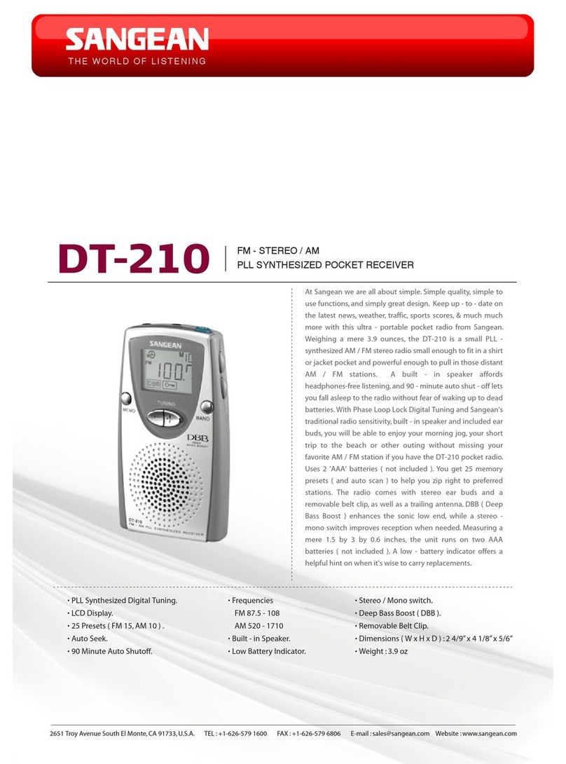 Sangean DT-210 brochure