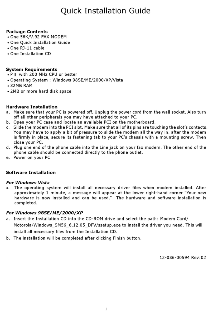Zonet ZFM5621CF - QUICK INSTALLATION GUIDE REV 02 Quick installation guide