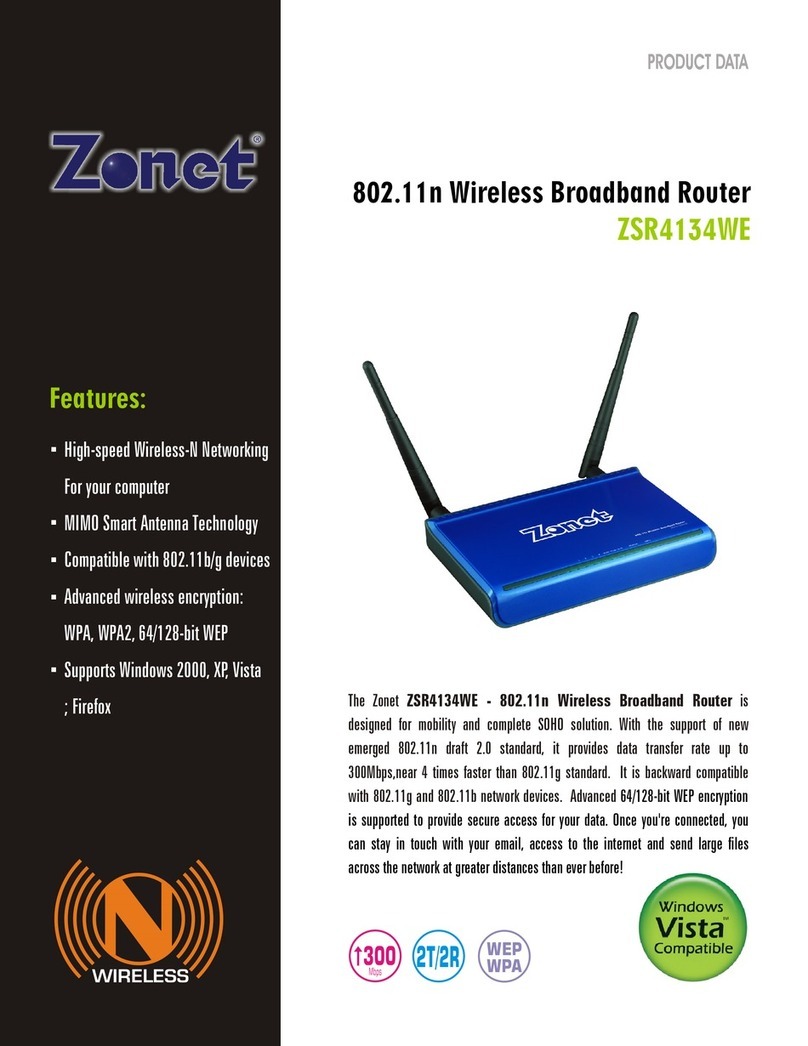 Zonet ZSR4134WE Operation manual