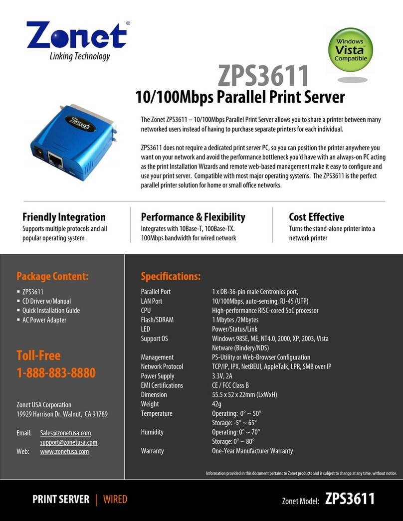Zonet ZPS3611 - QUICK User manual