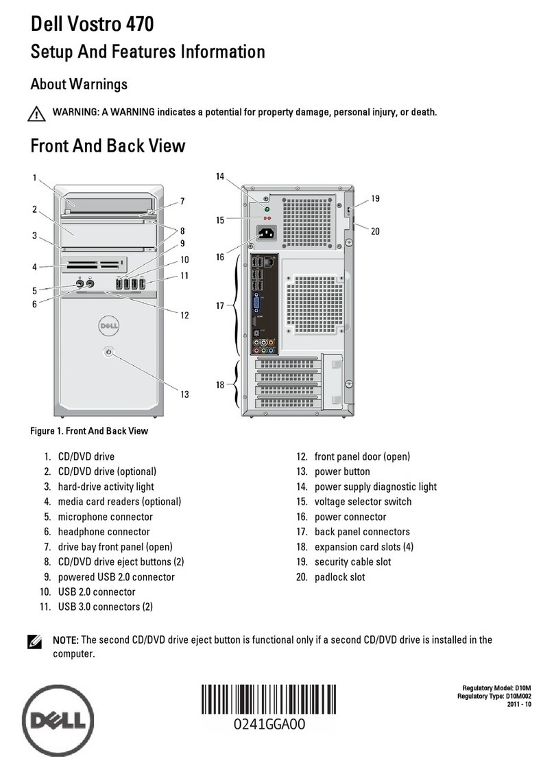 Dell Vostro 470 Owner's manual