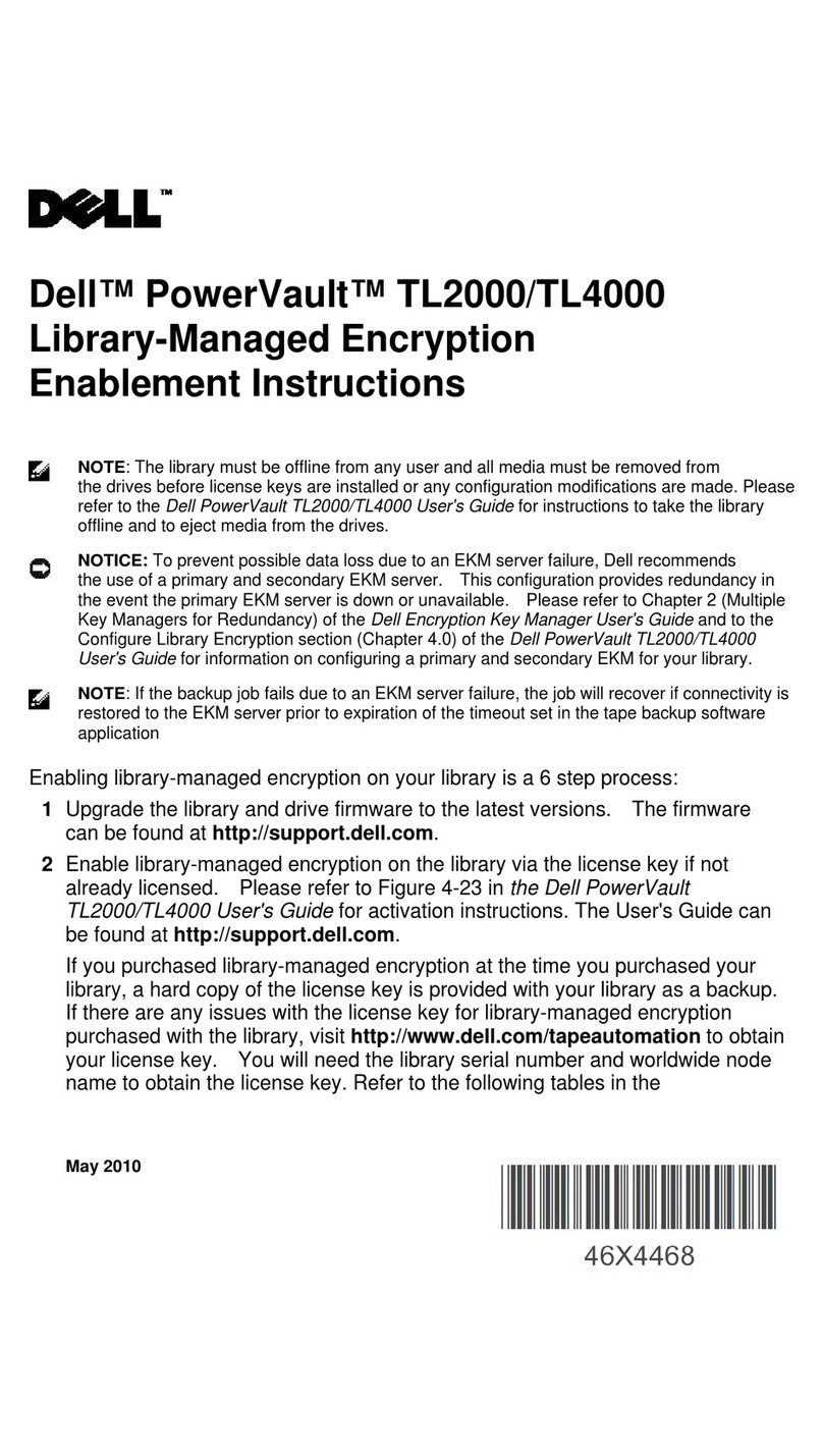 Dell PowerVault TL2000 Installation and operating instructions Dell PowerVault TL2000 Installation and operating instructions