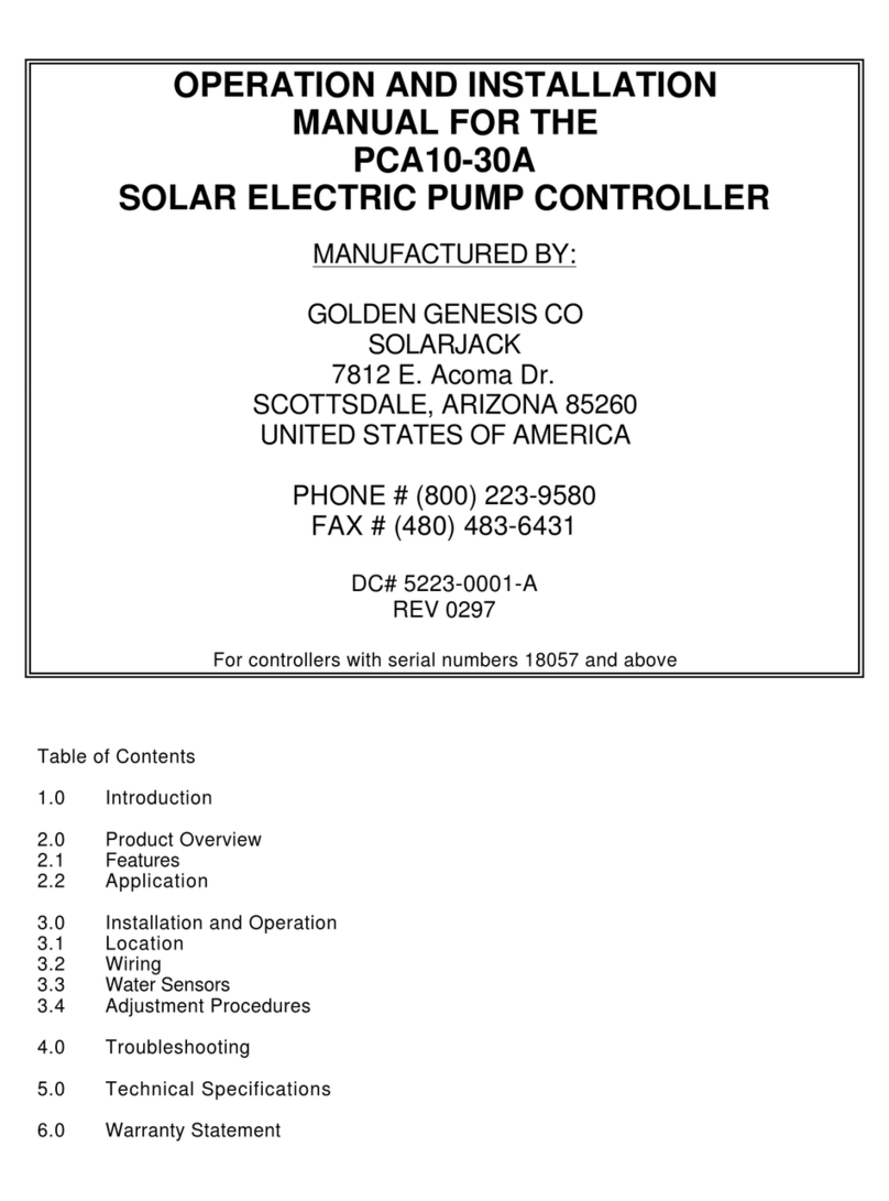 SOLARJACK PCA10-30A - REV 0297 User manual