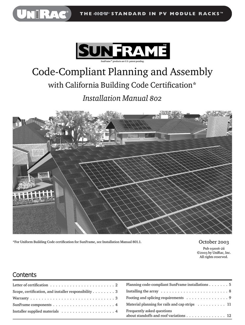 UNIRAC SUNFRAME - INSTALLATION 802 User manual