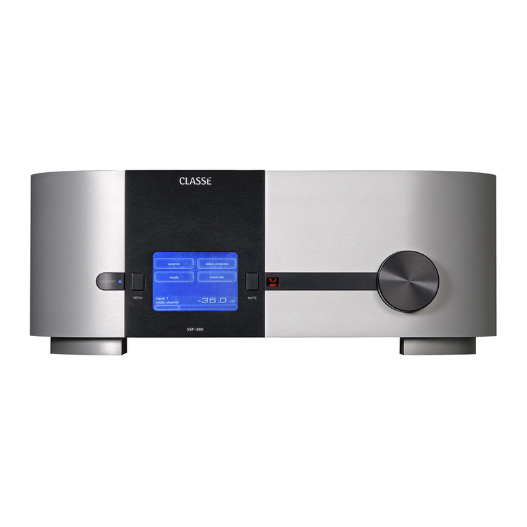 Classe Audio SSP-800 - V3.3 owner's manual