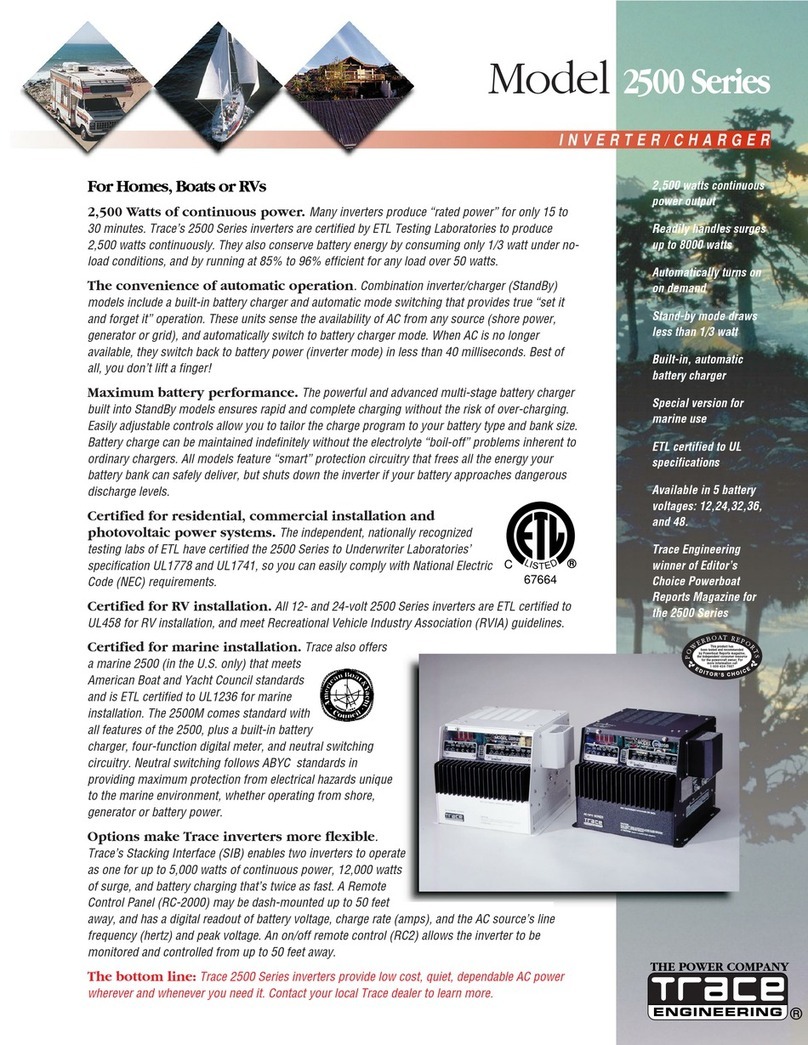 Trace Engineering 2500 Series datasheet Trace Engineering 2500 Series datasheet