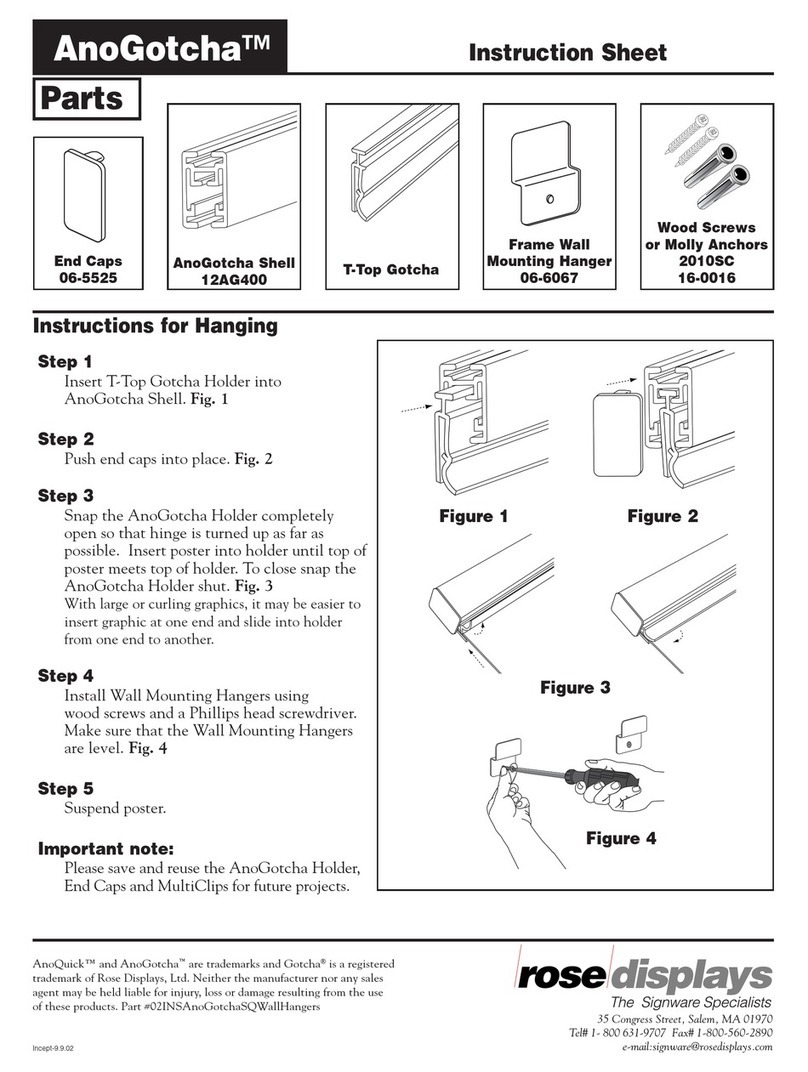 ROSE DISPLAYS ANOGOTCHA SQUARE WITH WALL HANGERS User manual