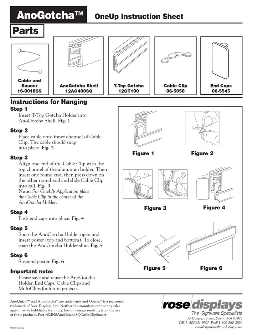 ROSE DISPLAYS ANOGOTCHA SQUARE WITH CABLE CLIP AND CABLE AND... manual