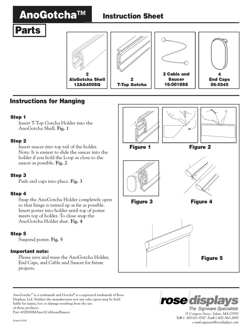 ROSE DISPLAYS ANOGOTCHA ROUND WITH CABLE AND SAUCER manual