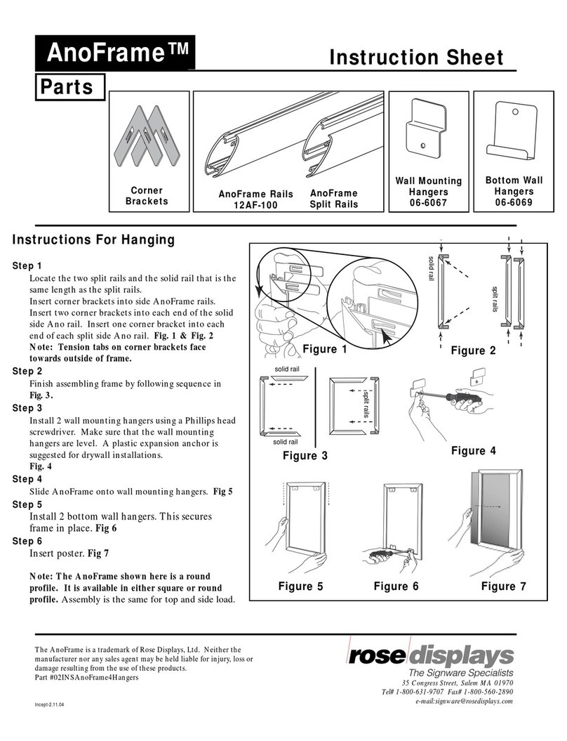 ROSE DISPLAYS ANOFRAME WITH TOP AND BOTTOM WALL MOUNTS User manual