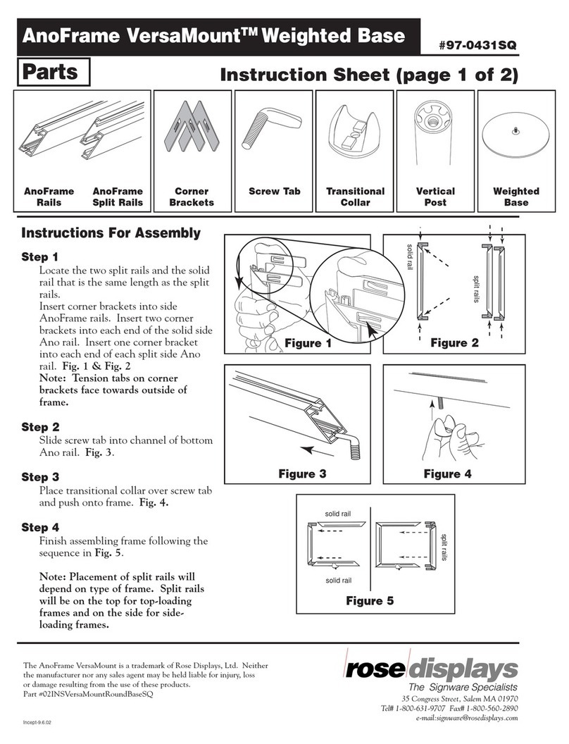 ROSE DISPLAYS ANOFRAME VERSAMOUNT WEIGHTED BASE SQ manual