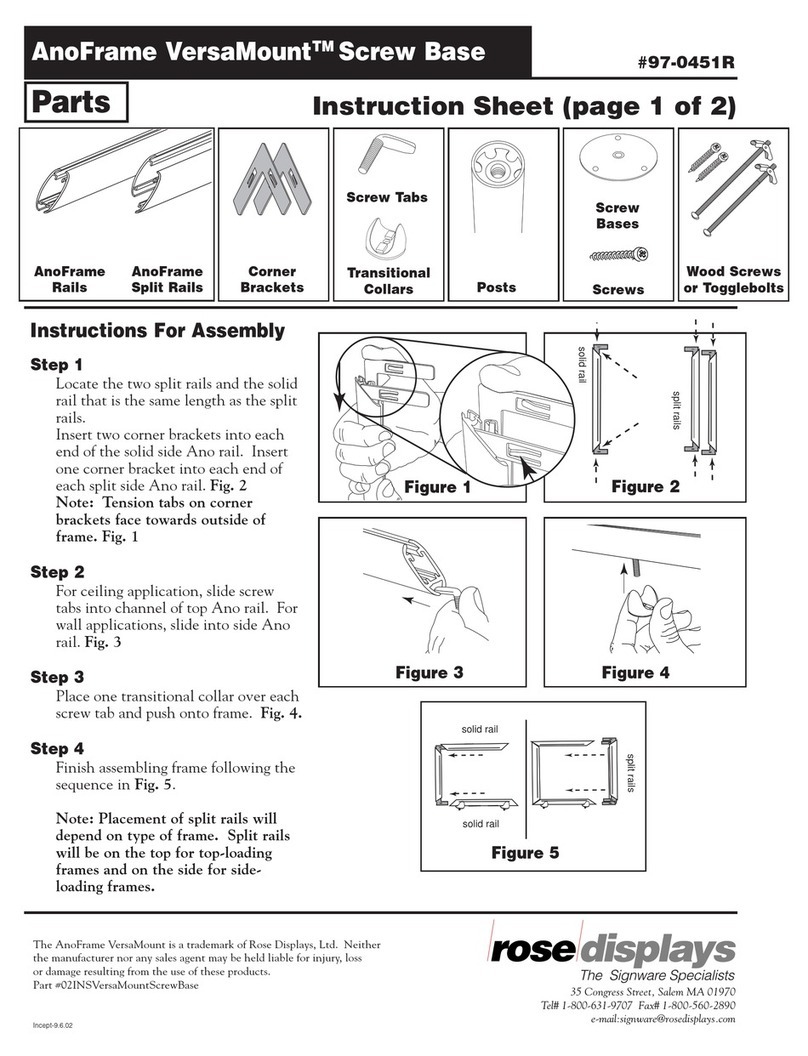 ROSE DISPLAYS ANOFRAME VERSAMOUNT SCREW BASE manual