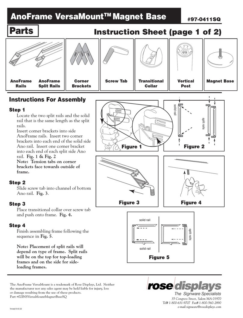 ROSE DISPLAYS ANOFRAME VERSAMOUNT MAGNET BASE SQ User manual