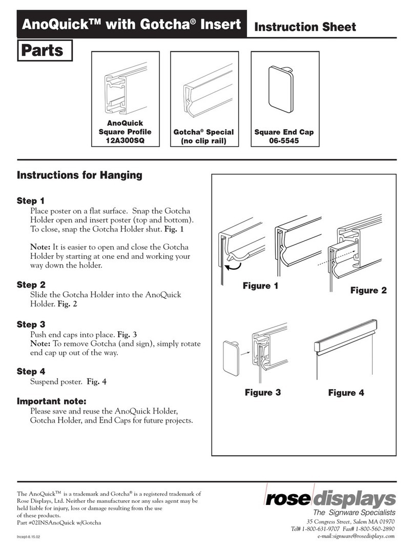 ROSE DISPLAYS ANOQUICK SQUARE NO HANGING manual