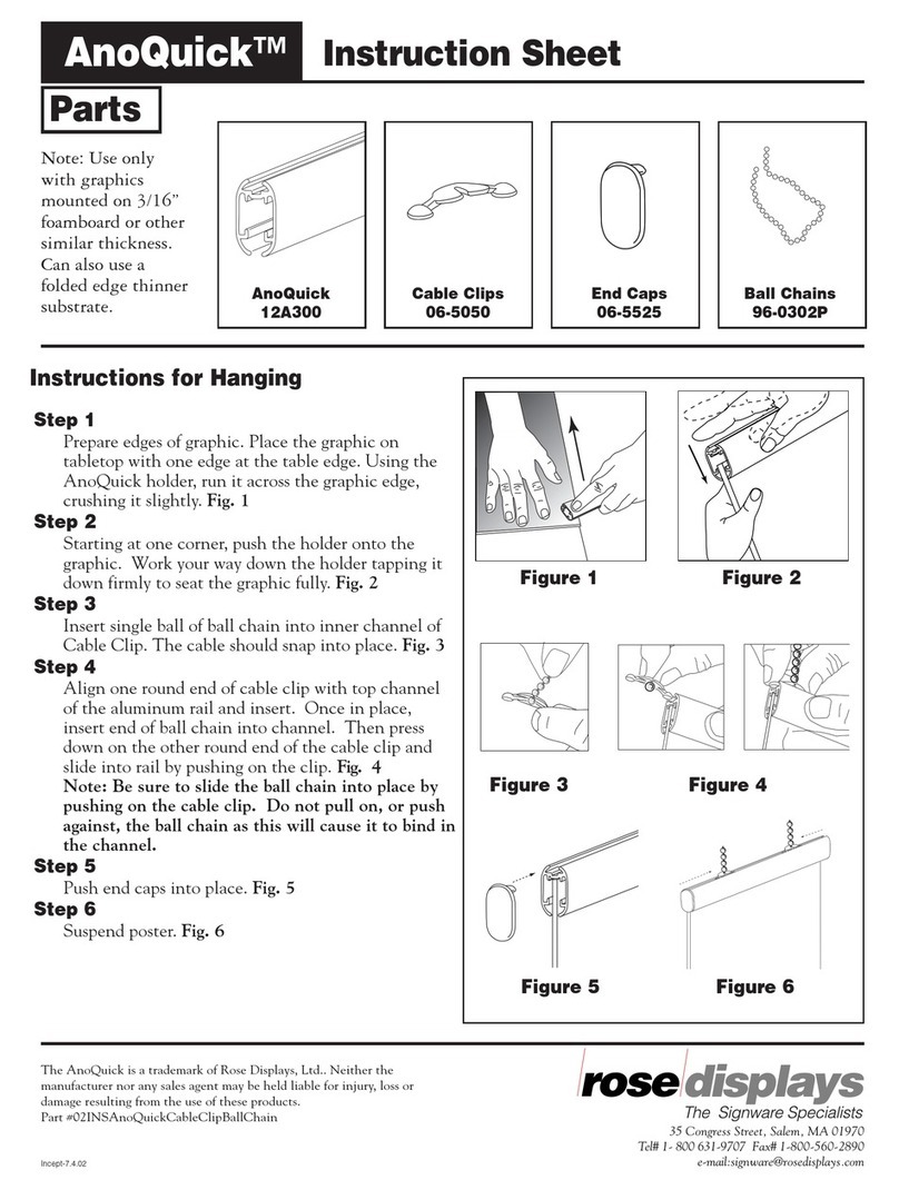 ROSE DISPLAYS ANOQUICK ROUND WITH CABLE CLIP AND BALL... instruction sheet ROSE DISPLAYS ANOQUICK ROUND WITH CABLE CLIP AND BALL... instruction sheet