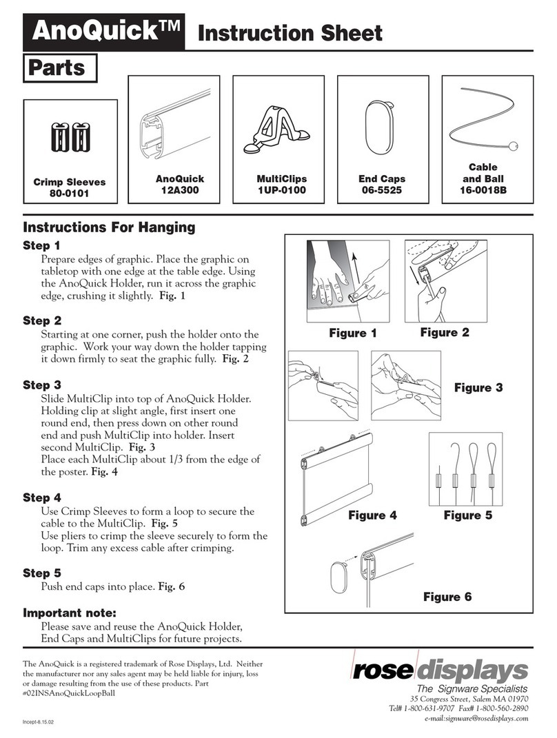 ROSE DISPLAYS ANOQUICK ROUND WITH CABLE AND CRIMP SLEEVES User manual