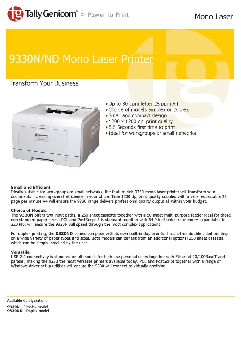 TallyGenicom 9330N Specification sheet