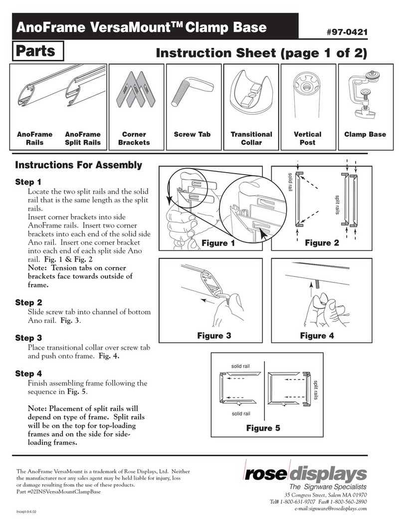 ROSE DISPLAYS ANOFRAME VERSAMOUNT CLAMP BASE User manual