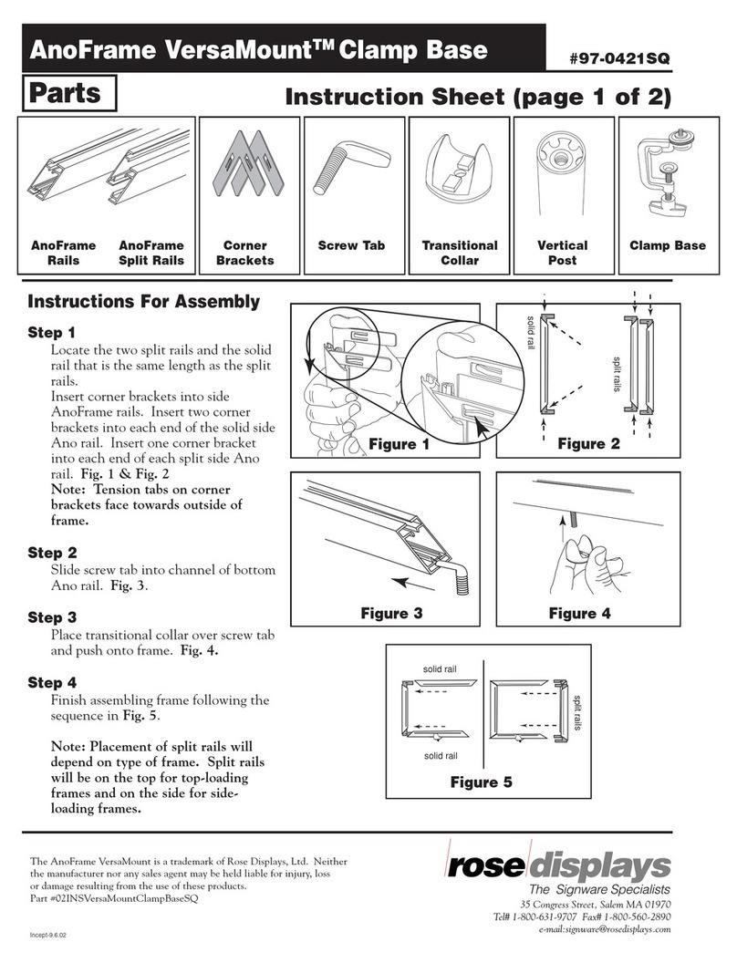 ROSE DISPLAYS ANOFRAME VERSAMOUNT CLAMP BASE SQ User manual ROSE DISPLAYS ANOFRAME VERSAMOUNT CLAMP BASE SQ User manual
