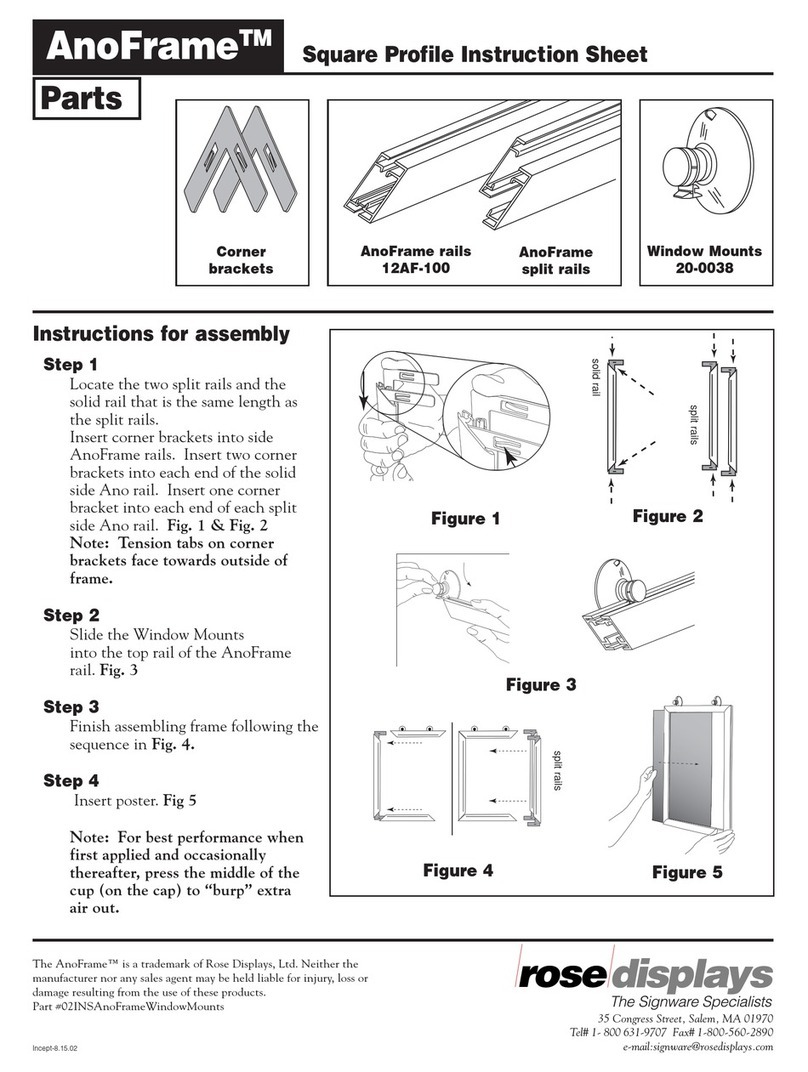 ROSE DISPLAYS ANOFRAME SQUARE WITH WINDOW MOUNTS User manual