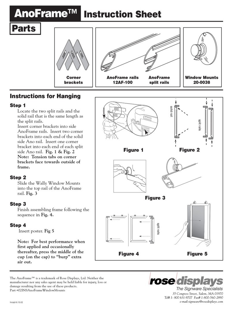ROSE DISPLAYS ANOFRAME ROUND WITH WINDOW MOUNTS instruction sheet