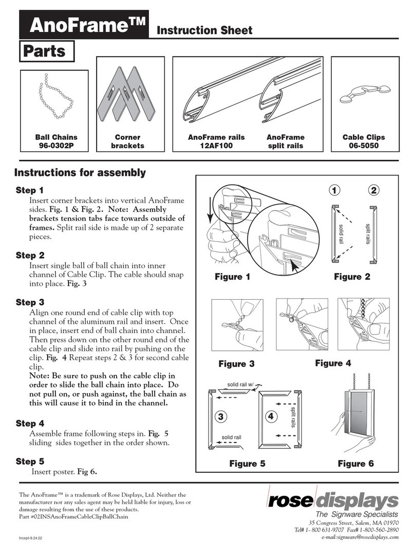 ROSE DISPLAYS ANOFRAME SQUARE WITH CABLE CLIP AND BALL... User manual