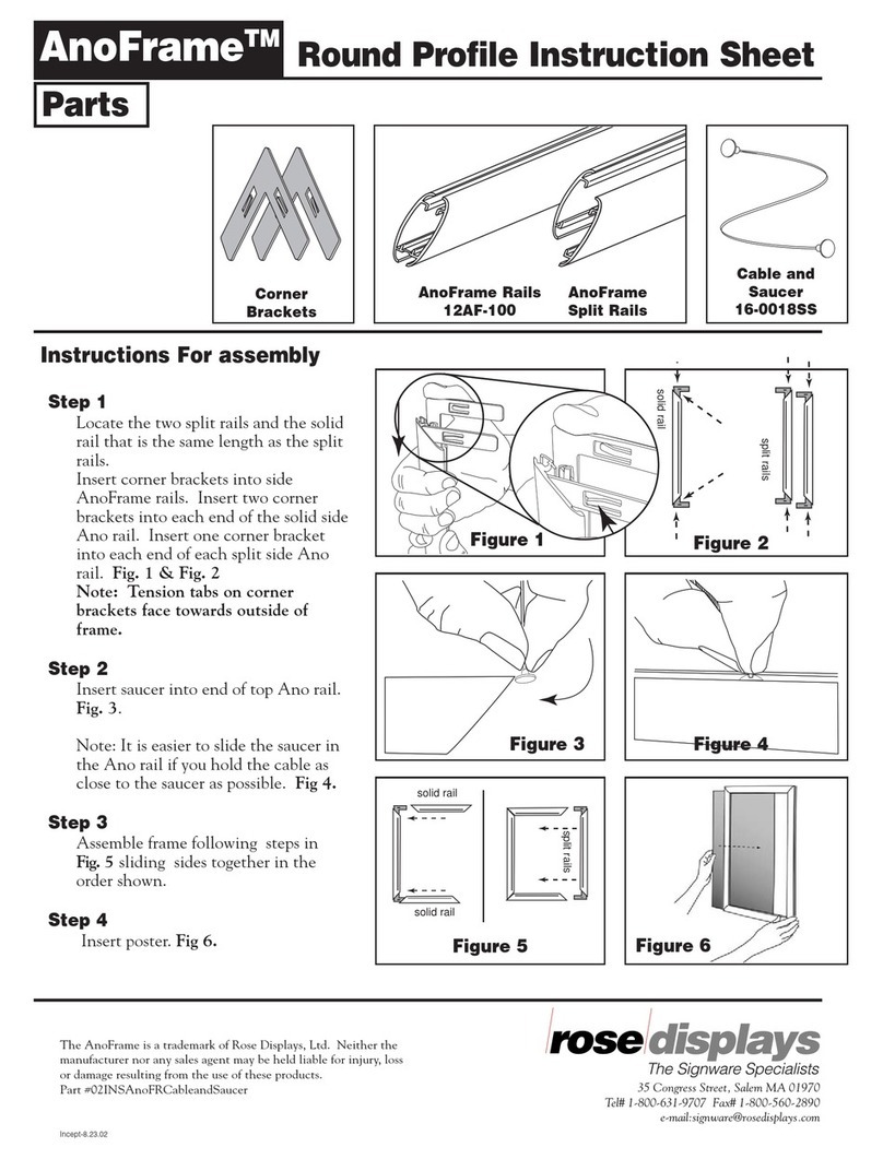 ROSE DISPLAYS ANOFRAME ROUND WITH CABLE AND SAUCER User manual