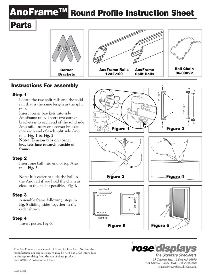 ROSE DISPLAYS ANOFRAME ROUND WITH BALL CHAIN User manual