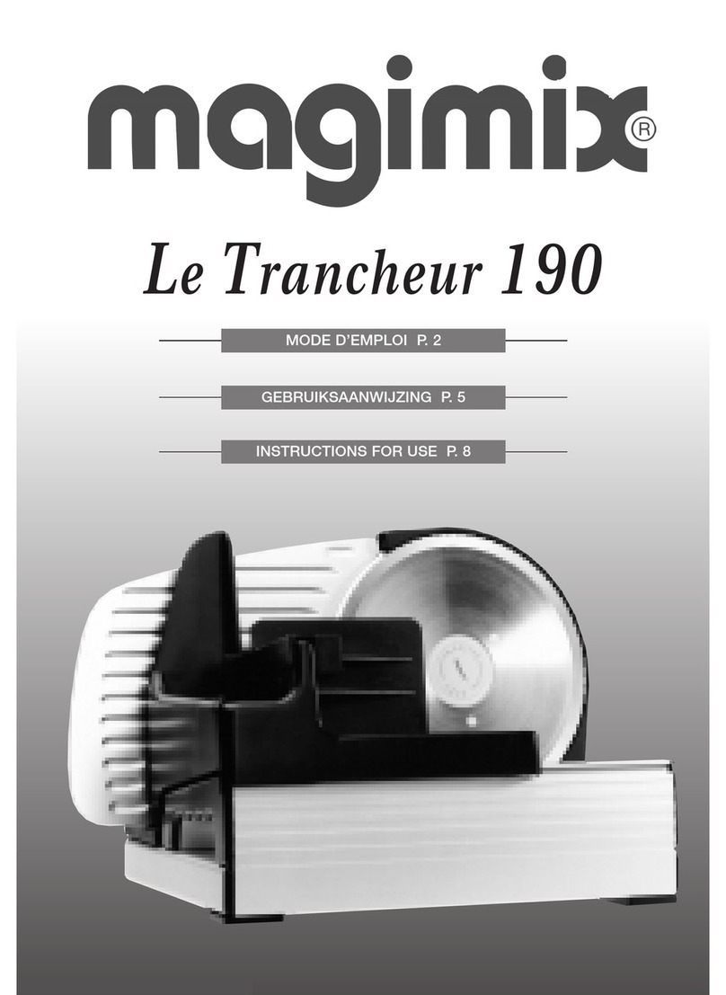 MAGIMIX LE TRANCHEUR 190 User manual MAGIMIX LE TRANCHEUR 190 User manual