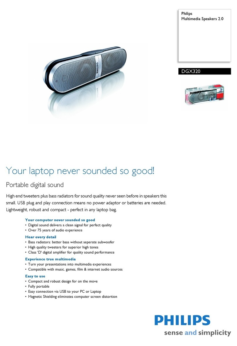 Philips DGX320 - PC Multimedia Speakers manual