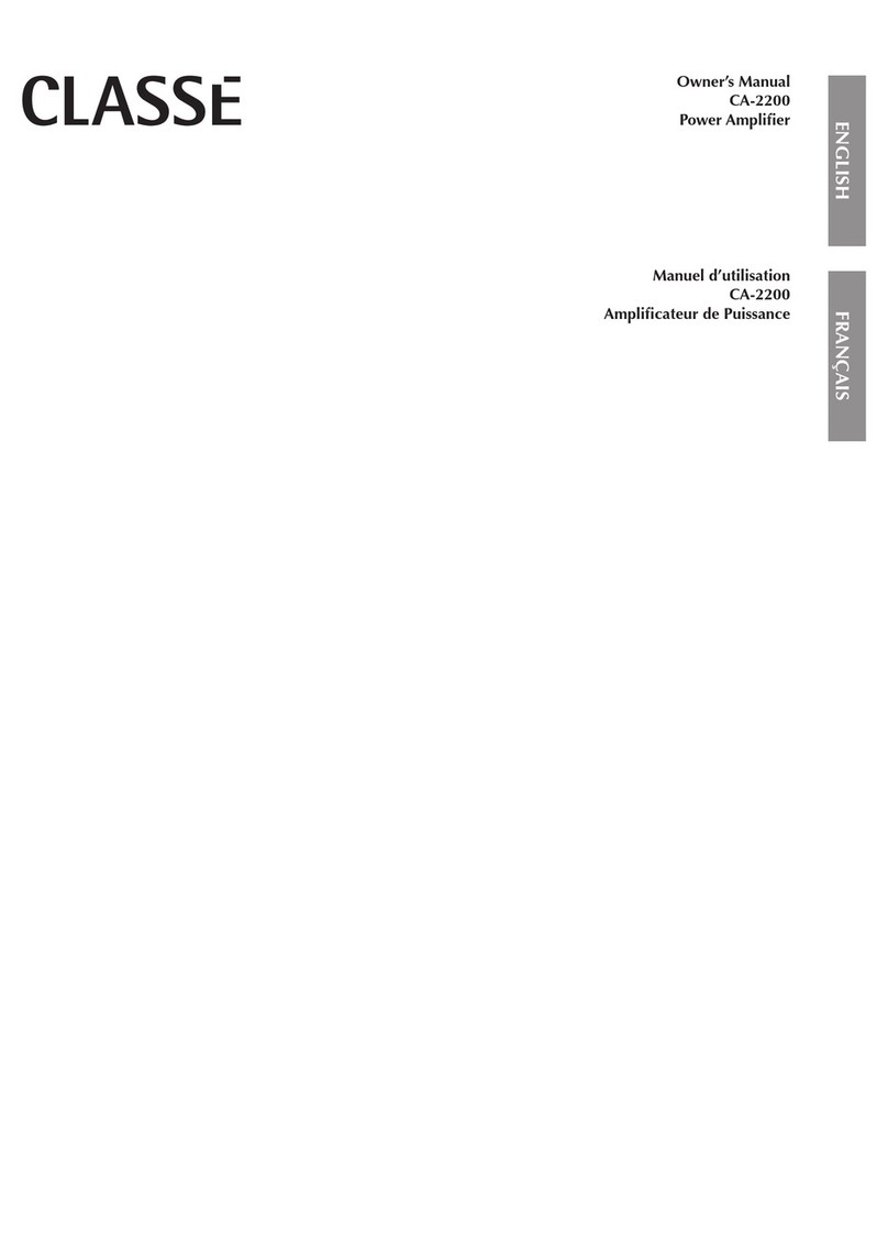 Classe Audio CA-2200-ENFR-2-1-A owner's manual