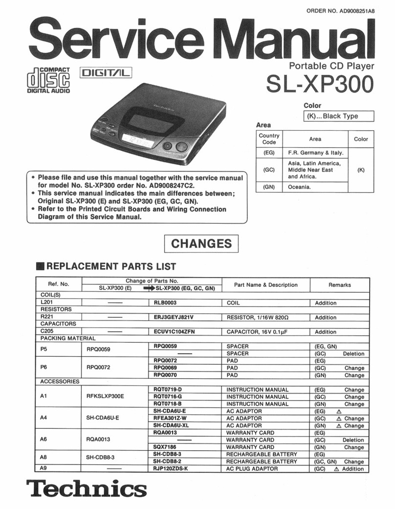 Technics SL-XP300 - SERVICE User manual