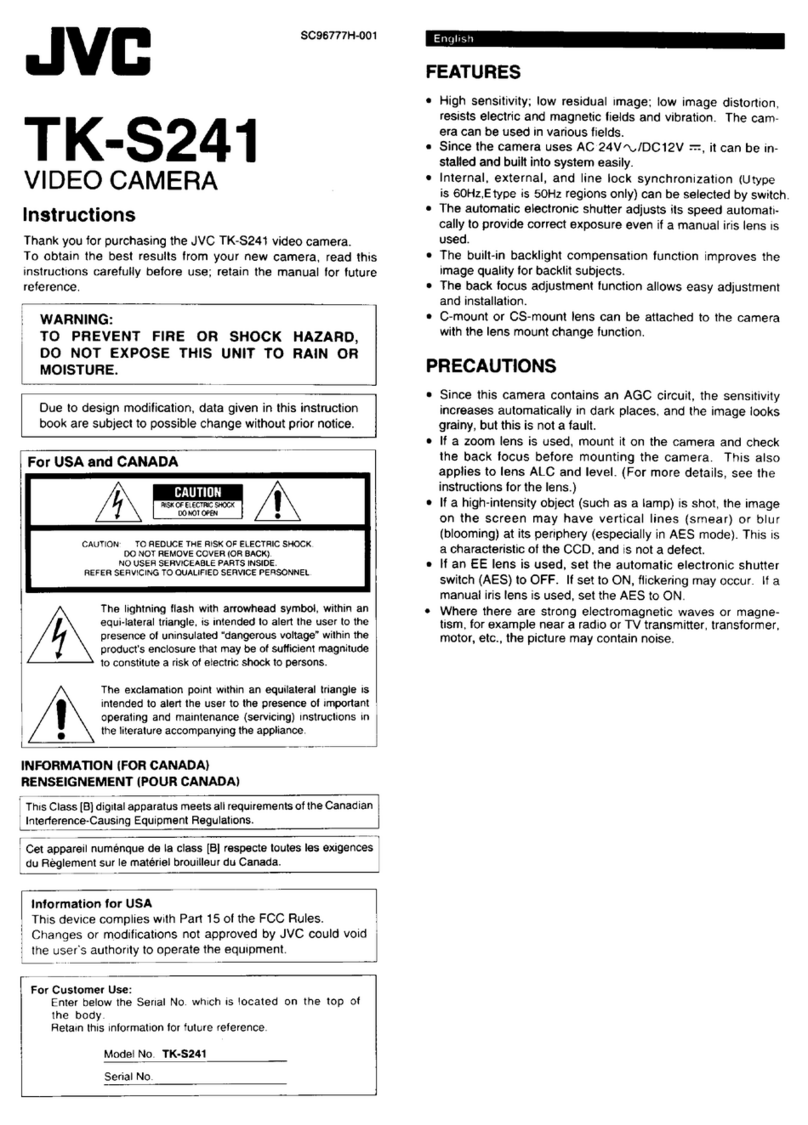 JVC TK-S241U - Ccd B/w Video Camera User manual
