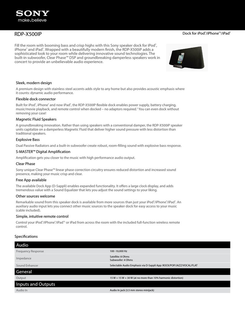 Sony RDP-X500IP Specifications