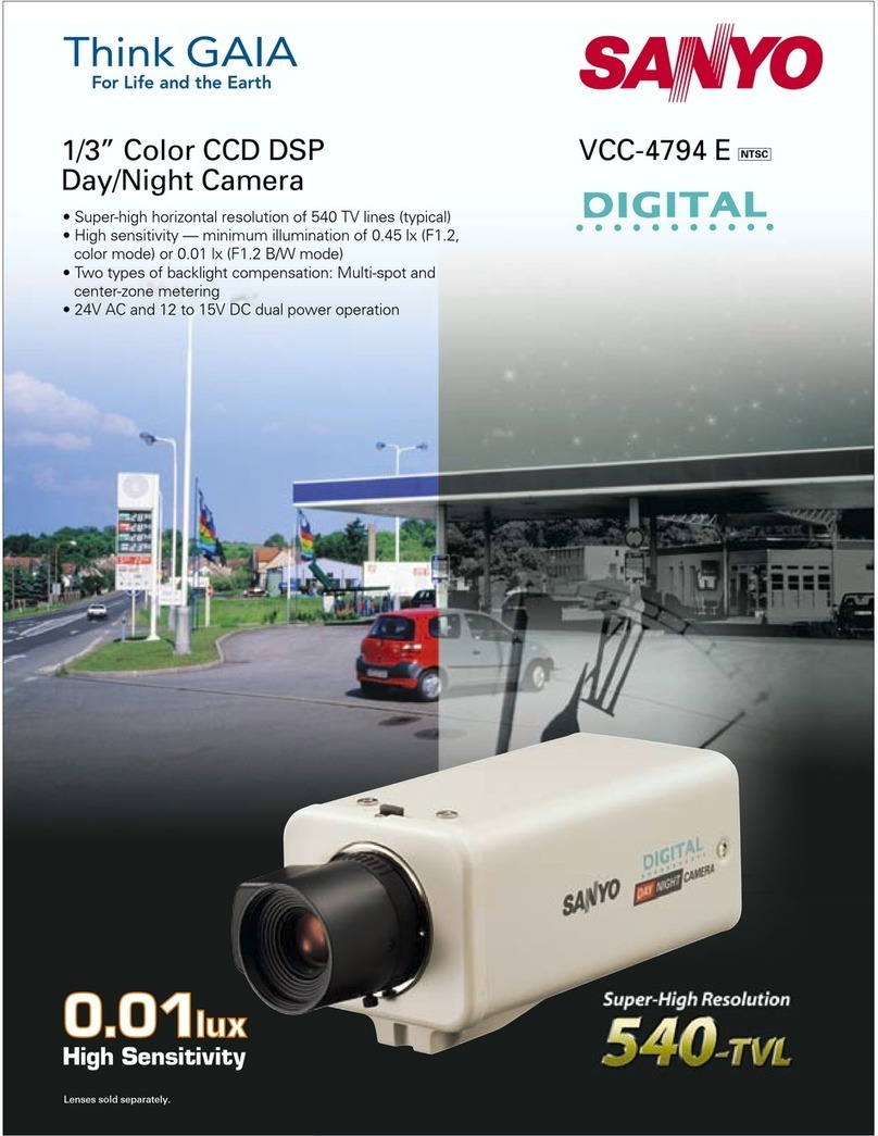 Sanyo VCC-4794E - 1/3" Color CCD DSP Day/Night... Specifications