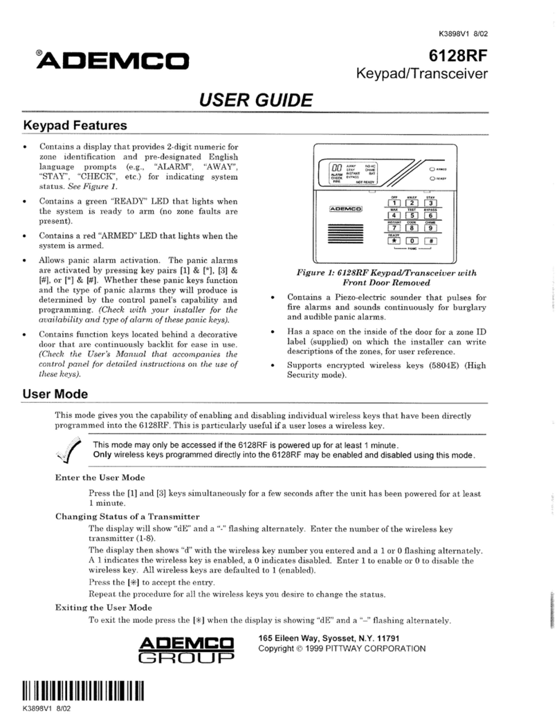 ADEMCO 6128RF User manual