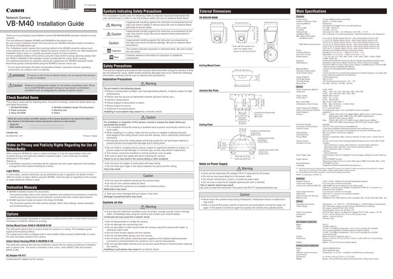 Canon VB-M40 User manual
