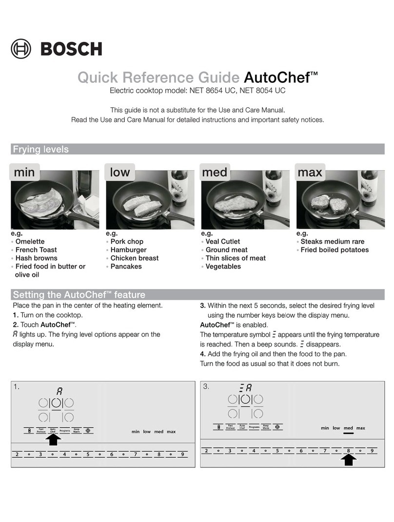 Bosch NET8054UC - 800 30" Electric Cookt User manual