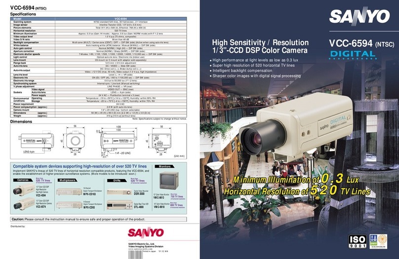 Sanyo VCC-6594E - 1/3" CCD DSP High Sensitivity Color... User manual