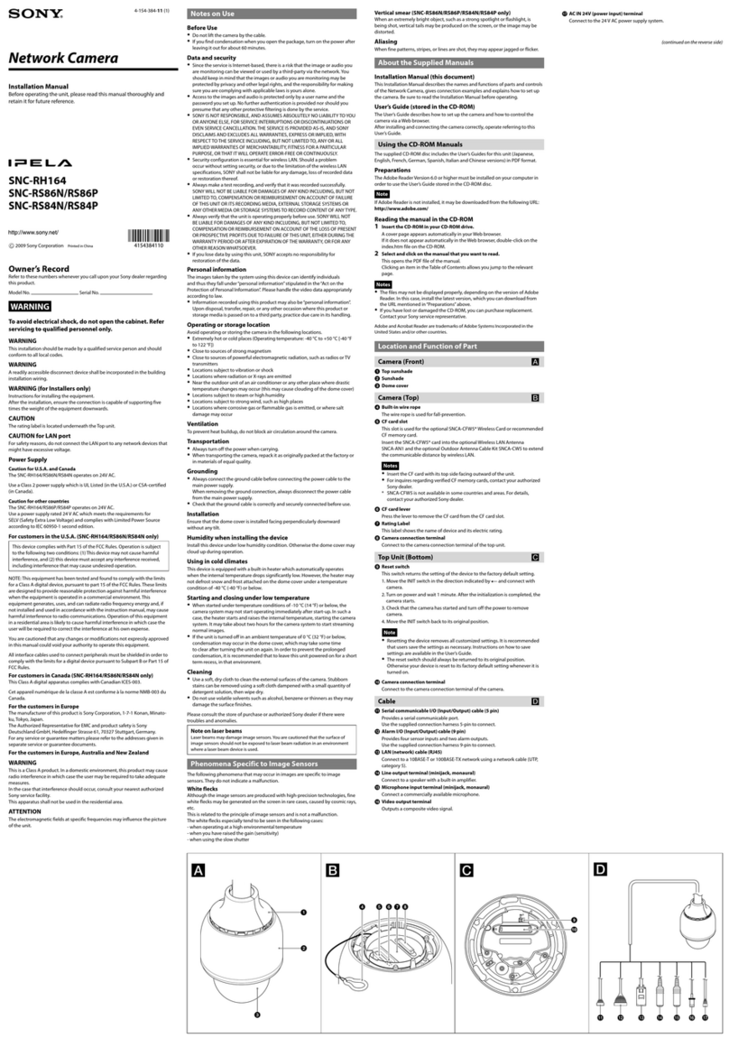 Sony SNC-RH164 User manual