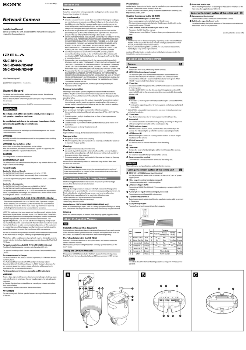 Sony SNC-RH124 User manual