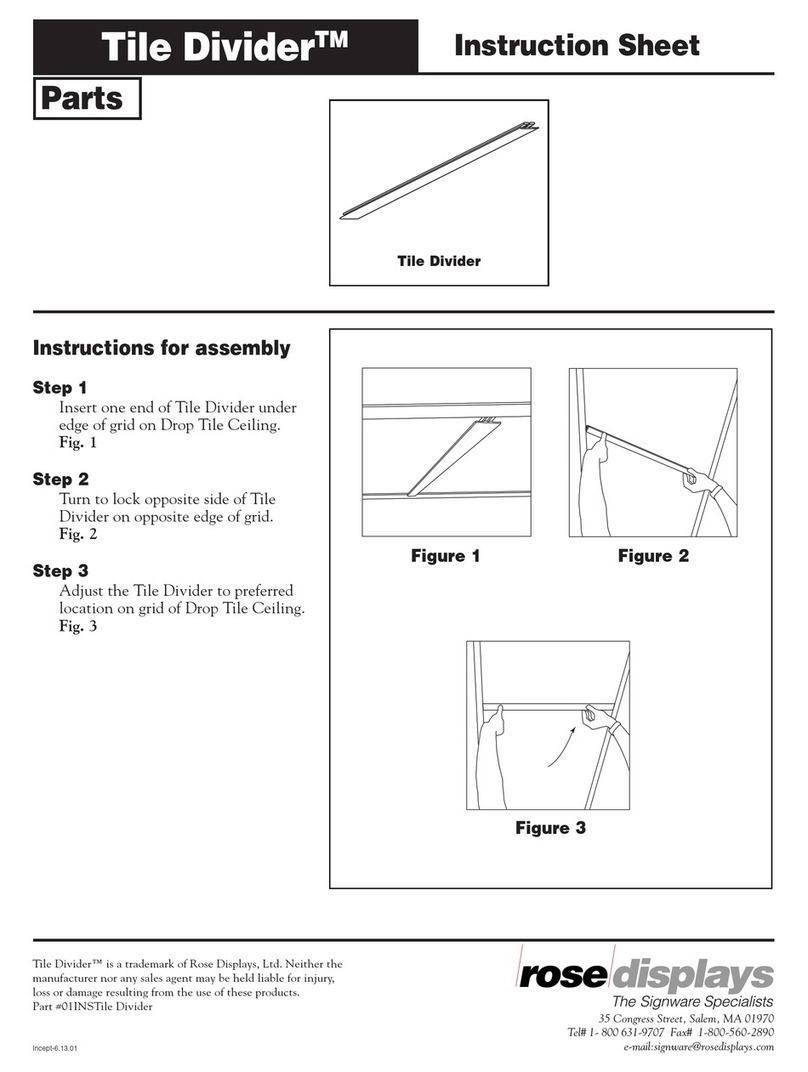 ROSE DISPLAYS TILE DIVIDER User manual