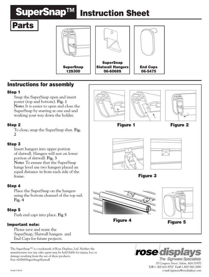 ROSE DISPLAYS SUPERSNAP WITH SLATWALL HANGERS User manual