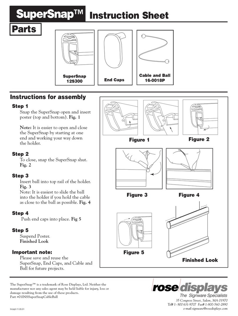 ROSE DISPLAYS SUPERSNAP WITH CABLE AND BALL instruction sheet