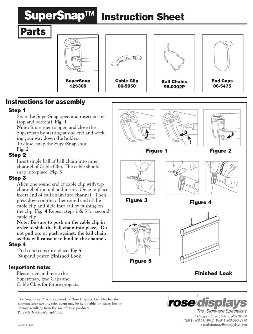 ROSE DISPLAYS SUPERSNAP WITH CABLE CLIP AND BALL CHAIN User manual