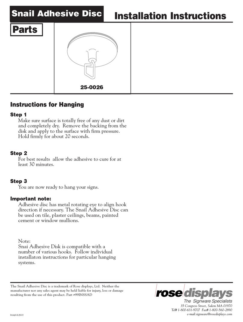 ROSE DISPLAYS SNAIL ADHESIVE-GENERIC installation instructions ROSE DISPLAYS SNAIL ADHESIVE-GENERIC installation instructions